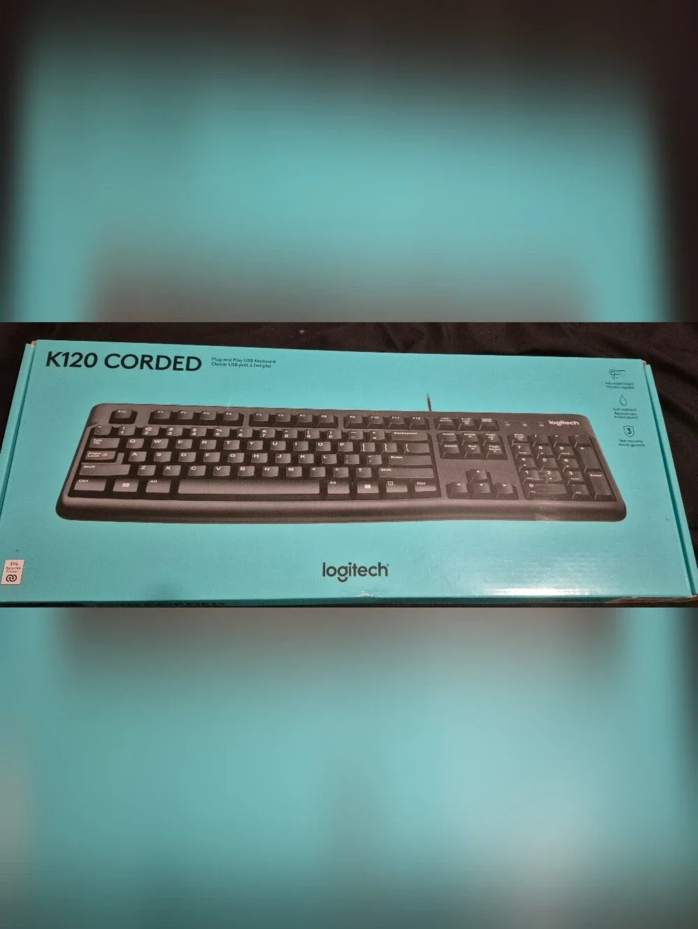 Logitech Black Wired USB Keyboard - Full Size NWOT